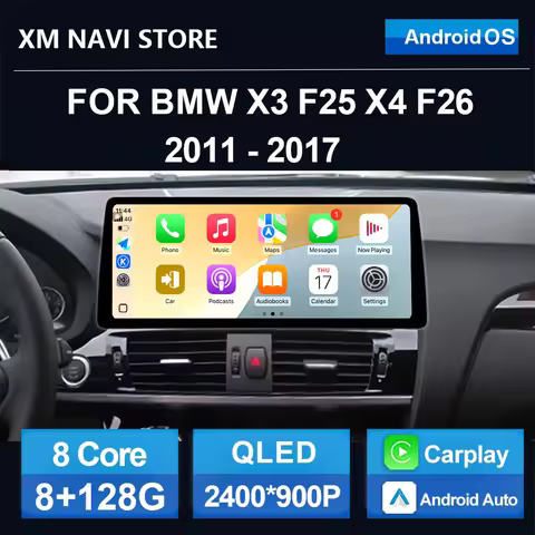 Car Radio Video Player 12.3“ 4G Android 16 for BMW X3 F25 X4 F26 2012 - 2018 Wireless Carplay 2400*9
