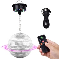 Adjustable Speed 6" Rotating Disco Ball 6-12 RPM Motor Disco Light for DJ Band Weddings Party Birthd