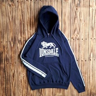 Jaket Sweater Hoodie Lonsdale Navy Premium Original