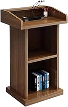 Stylish and Modern Portable Lecterns Wooden Podiums Conference Table Podium Stand With 2 Open Storage Laptop Desk Modern Standing Lectern