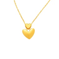 916 Gold Double Hearts Necklace