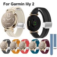 Soft Slicone Magnetic Buckle Watch Strap For Garmin Lily 2 Strap Metal Watch Band For Garmin Lily 2 Wristwatch Strap Bracelet With Installation Tool for Garmin Lily2 Strap