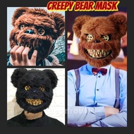 Creepy Bear Mask. Halloween Scary Furry Bear Mask