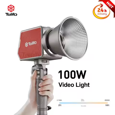 Tolifo 100W COB LED Light 2700k-6500K Professional Photography Lighting Portable Pocket Light with b