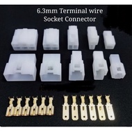 1pin 2pin 3pin 4pin 6pin 6.3mm wire socket wayar soket set plug adapter car wire connector universal