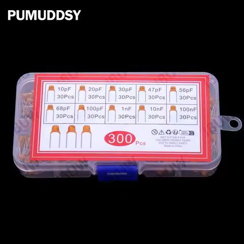 10Value 10PF-100NF 1NF 10NF 100NF Multilayer Ceramic Capacitor Assortment KIT Each 30PCS 10PF 20PF 0