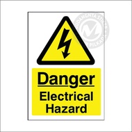 DANGER ELECTRICAL HAZARD VINYL STICKER
