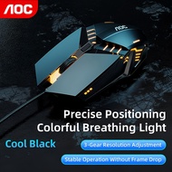 TEMU Aoc Wired Usb Gaming Mouse Featuring A , 6 Buttons, Colorful Breathing Light, 800-1200 Resoluti