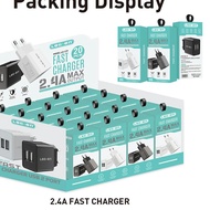 FAST ADAPTOR CHARGER 2.4A 2USB LO-C29 LOG-ON