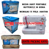Mesin jahit BUTTERFLY JH 8190A/Mesin jahit portable JH8190A/BUTTERFLY