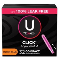 高潔絲 - Kotex Click 緊湊型衛生棉條的 Super + Absorbency U，32 支 (新舊包裝隨機發貨)