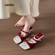 Elegant Ditsy Floral French Elegance Flowers Bow Tie Commute Low Heels Heel for Women LFA79010