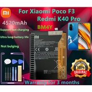 100%0riginal xiaomi BM4Y For xiaomi Poco F3 Redmi K40 /K40 Pro Battery 4520mAh+Free Tools 3-month wa