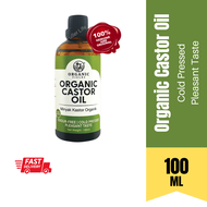 ORGANIC FIELDS Organic Castor Oil (100ml) | Cold Pressed | Hexane Free | Odour Free