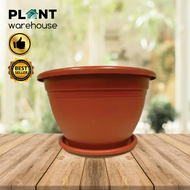 Plant Warehouse PH   Plastic Pots for Plants or Flowers with Plate for Indoor and Outdoor Garden Use - XXLARGE (49.5 cm Diameter x 41 cm Height) - Pots for Plants Sale / Pots for Plants Indoor / Big Round Pots / Round Plant Pots Round Pots / Pots Set
