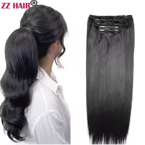 ZZHAIR 100% Brazilian Human Remy Hair Extensions 16"-28" 5Pcs Set 100g-200g Five Piece Clips In 1x20
