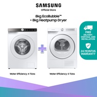 Samsung Washer and Dryer Bundle: Front Load Washing Machine, 8KG, 4 Ticks + Front Load Heat Pump Dryer, 8KG, 5 Ticks