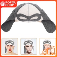 POPOUSHOP Russian Felt Sauna Hat With Pilot Style Steamer Cap Bathroom Hat Head Cover For Sauna Stea