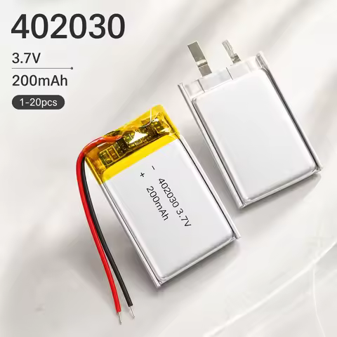 Rechargeable 402030 LiPo Battery 200mAh Lithium Polymer Cell for Smart Bracelet, Voice Recorder, GPS