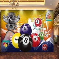 【SA wallpaper】 Wallpaper Stickers 3D Snooker And Billiard Pattern For Home Wall Decoration.