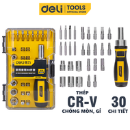 Bộ Tua Vít Deli Cao Cấp 30 Chi Tiết Đa Năng Vặn Ốc Vít Bu Lông - Phù Hợp Sửa Chữa Vật Dụng Xe Máy -