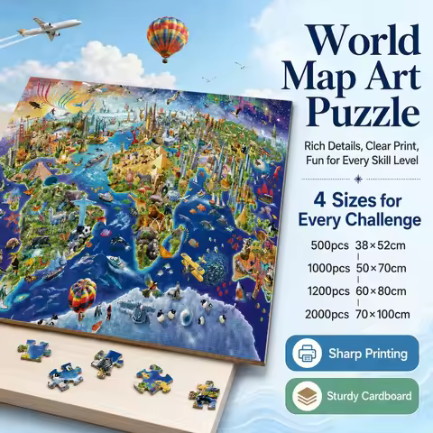 75*50cm Adult 500/1000 Pieces Jigsaw Puzzle World Landmark Beautiful Landscape Paintings Stress Redu