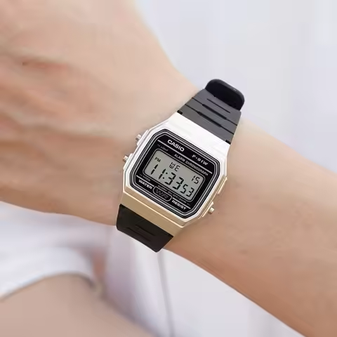 CASIO F-91WM-7A Simple Retro Small Square LCD Display Watch Sports Waterproof Men's and Women's Quar