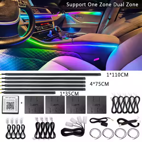 14/18/22 in 1 Led Car Atmosphere Lights RGB 64 213 Color Blutooth Acrylic APP Control Led Ambient La