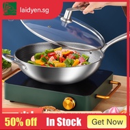 [in stock] Germany 316 Stainless Steel Wok Non-Stick Pan Uncoated Household Frying Bottom Induction Cooker Gas Universal