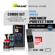 COMBO SET PIRANO P575 1.2L 15W50 Semi Synthetic Ester +Pirano Engine Flush Pro+ (200ml)+Pirano PG Oc