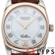 勞力士 Cellini Danaos 女士腕錶 Cellini 6229/9BIC(2)，附錶盒、保固卡，K18白金/K18培根/皮革錶帶，女士腕錶，白色，拋光，成色極佳 [二手]