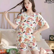 #SARA Adult Terno Pajama Shortsleeve Sleepwear Set For Women Cotton Spandex High Quality L/XL