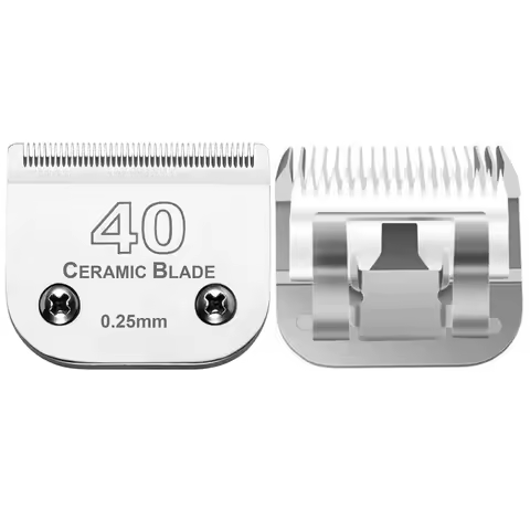 #40 Detachable Dog Pet Cat Grooming Clipper Ceramic Blade Compatible With Most Andis, Oster A5, Wahl