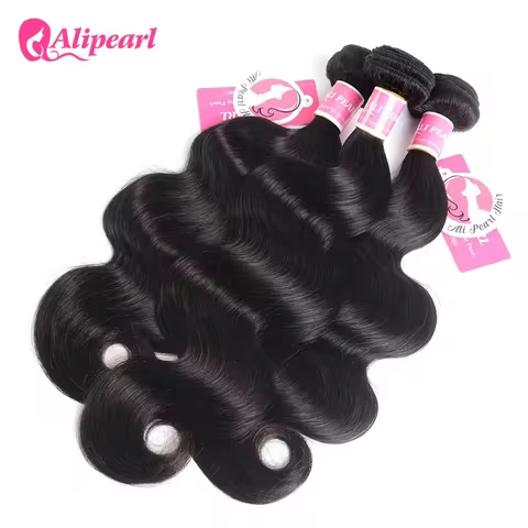 AliPearl Hair Body Wave 3 Bundles Peruvian Hair Weave Bundles 8''-24'' Human Hair 4 Bundles Natural 