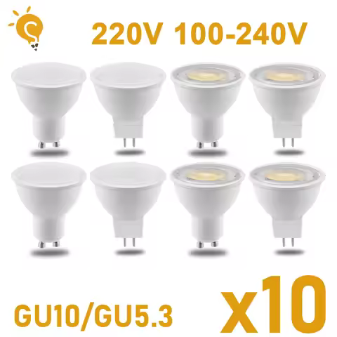10Pcs GU10 MR16 Led Spotlight 220V 110V 100-240V Bulb Spot GU5.3 Lighting Bulb Indoor Lighting Home 