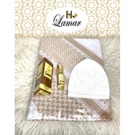 SET GHUTRAH WITH KOPIAH & SANDALL ROLL ON PERFUME 10ML
