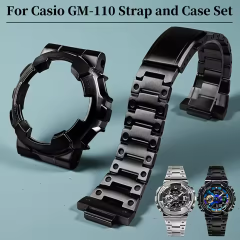 Custom-made stainless steel bracelet and metal case for the Casio G-Shock GM-110 “Little Cannon” wat