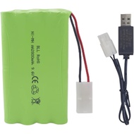 Fytoo 9.6V 2800mah AA Rechargeable Batteries with Tamiya Plug with USB Charging Cable for RC Toy Car