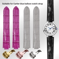 Suitable for cartier Blue Balloon Strap Women's Genuine Leather Crocodile Pattern cartier Watch Stra