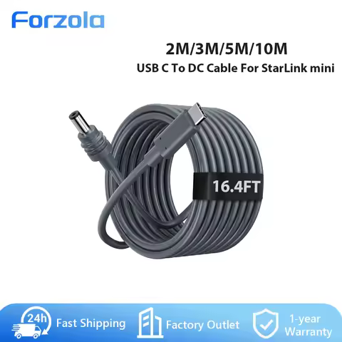FORZOLA 2PCS 3/5M For StarLink USB C to DC Power Cable for Starlink Mini USB Type C Waterproof Power