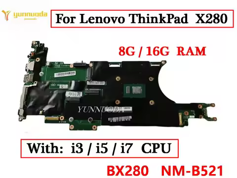 NM-B521 For Lenovo ThinkPad X280 Laptop Motherboard BX280 with i3 i5 i7 8th Gen CPU 8G 16G RAM 100% 