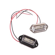 yosunrui5j] 2Pcs 6LED Tru License Plate Light Car Tru Bus Trailer Tail Lamp Side Bulb 12-24V Motorcy