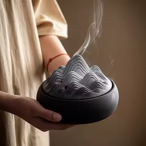 Rivers Mountains Ceramic Mosquito Incense Burner Indoor Home Coil Holder Sandalwood Agarwood Househo