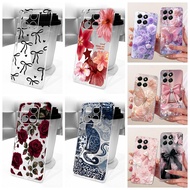 Transparent Casing For Honor X6a WDY-LX1 WDY-LX2 / Honor X6b JDY-LX1 JDY-LX2 Case New Stylish Flower