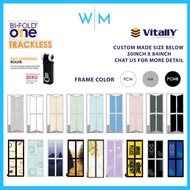 VITALLY Aluminium Bifold Door One Air No Bottom Track Toilet Door Custom Size 30INCH x 84INCH Pintu 