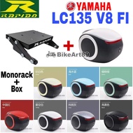 Rapido Monorack Yamaha LC135 V8 FI Combo Set with Top Box Alien ABS Tail Box Siput 35L Universal Mil