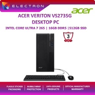Acer Veriton VS2735G-U7265 Commercial Desktop PC Black ( CU7 265, 8GB, 512GB, Intel, W11PRO)