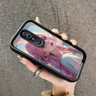 MERAH Casing HP OPPO F11 OPPO A9 2019 OPPO A9x Case Pattern Pink Haired Girl Protective Case New Soft Silicone Cellphone Case Two Person Protective Case Softcase