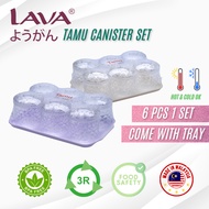 IRUMA x LAVA TAMU Set 6PCS Bekas Kuih Kristal dengan Dulang | BPA Free & Gred Makanan | Canister Bek