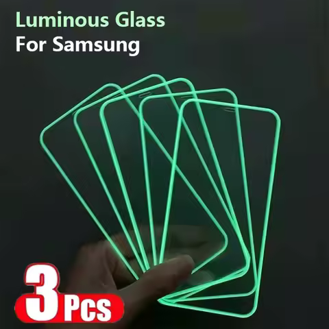3Pcs Luminous Tempered Glass For Samsung Galaxy A50 A70 A51 A71 A30 A20 A10 Glowing Screen Protector